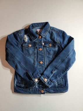 Girls Tommy Bahama Distressed Boho Hippie Coastal Denim Jacket Sz 8